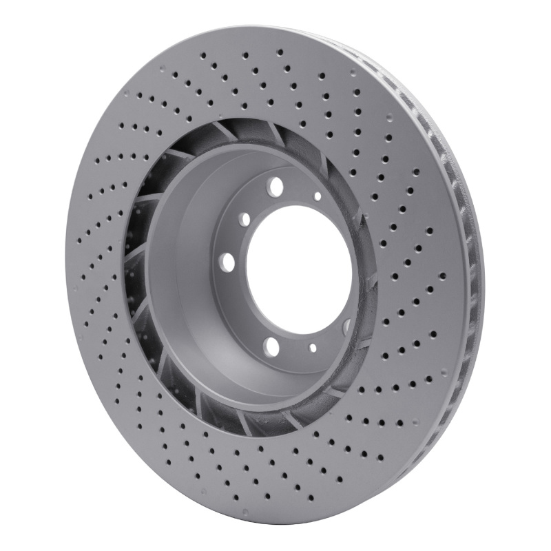 Porsche 911 Brake Rotor (1) - Left Rear - R1 Concepts - GeoSPEC Coated Rotor - Drilled - `07-`13